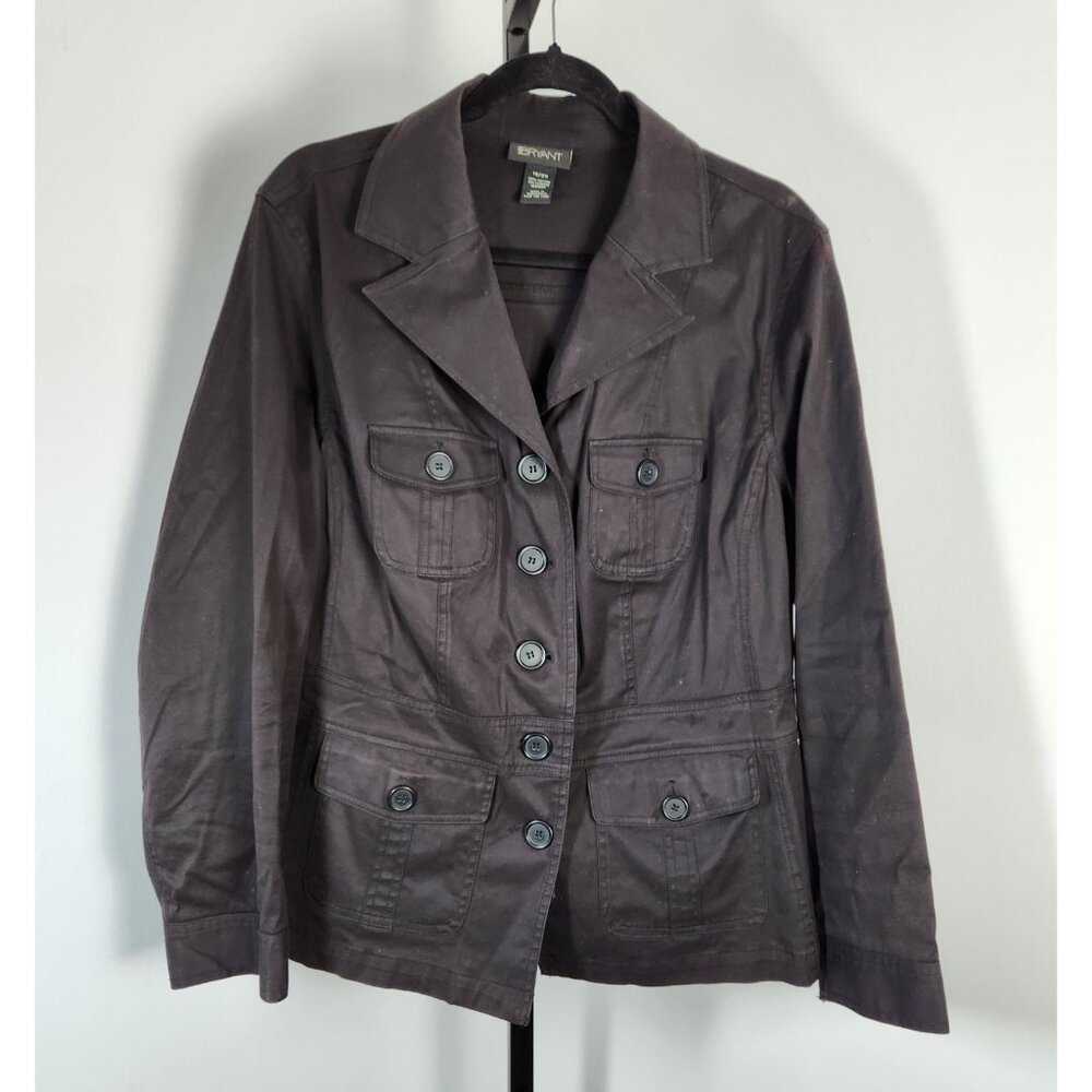 Lane Bryant Long Sleeve Collard Blazer Jacket With Pockets-Black-SZ 18/20